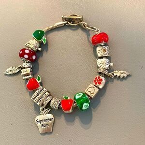 Back to School Vintage Charm  Bracelet